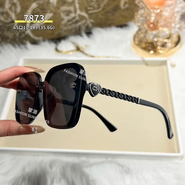 Lunettes de soleil polarisées carrées surdimensionnées pour femmes, design de branches tressées, pro