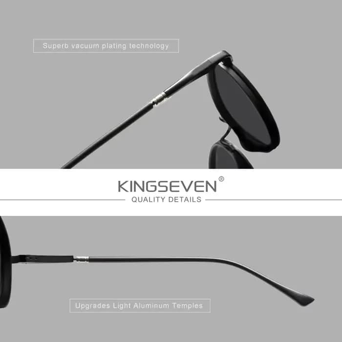 KINGSEVEN Lunettes de soleil rétro pour hommes et femmes, monture ronde, polarisées, accessoires de