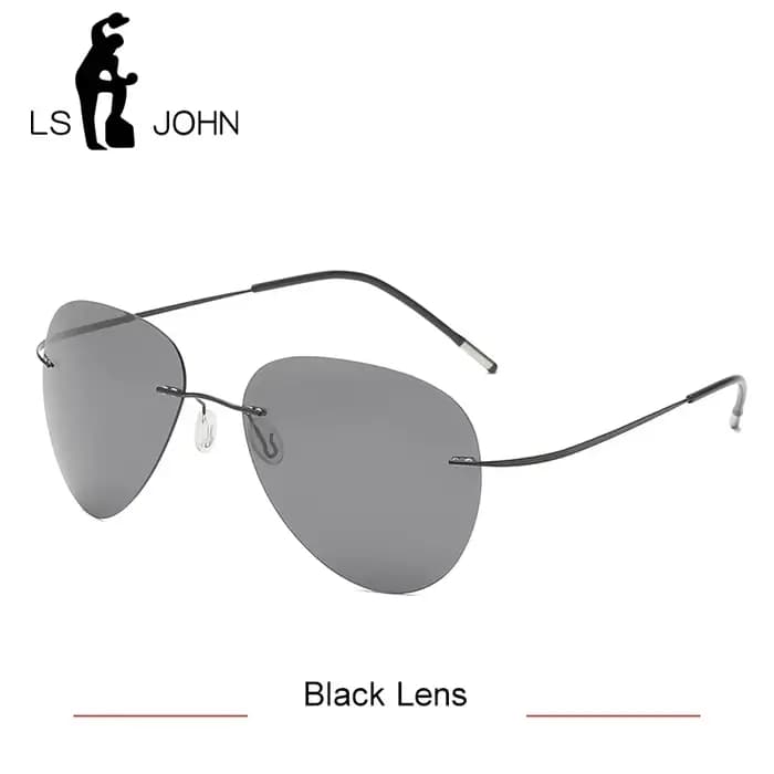 LS Chain-Lunettes de soleil polarisées en titane pour hommes, lunettes de soleil d'aviation sans mon