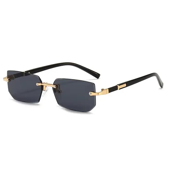 Lunettes de soleil rectangulaires sans bords, mode populaire pour femmes et hommes, petites lunettes