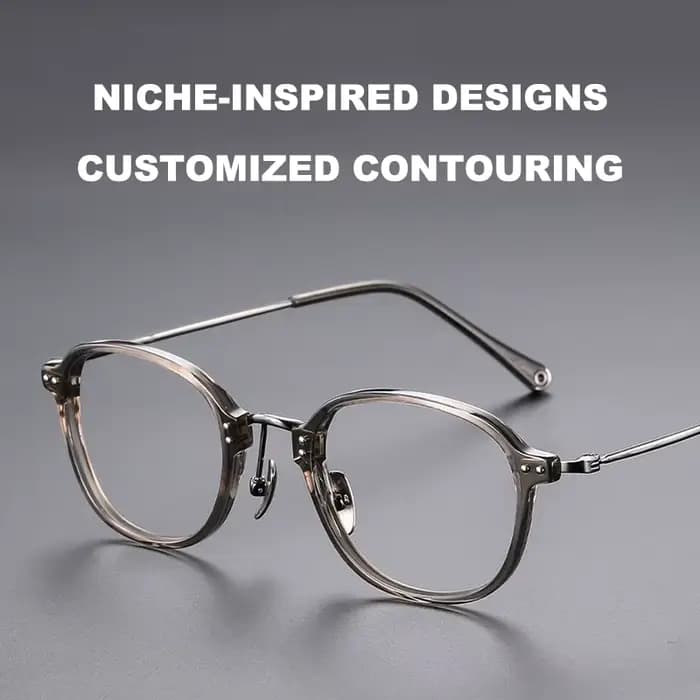 Lunettes rétro à monture ovale ultralégère, montures en acétate de titane pur, lunettes de styliste