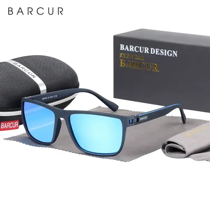 BARCUR-Lunettes de soleil de sport polarisées pour hommes et femmes, lunettes de soleil carrées légè