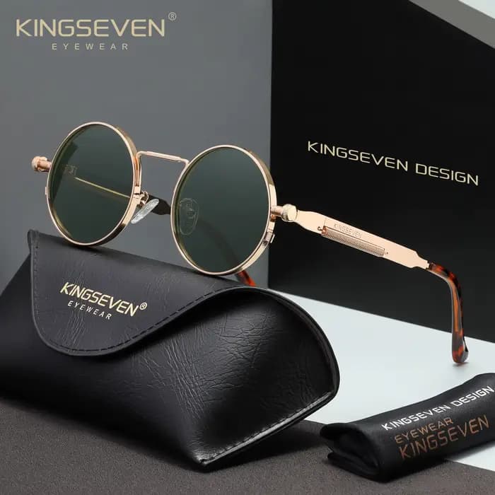 KINGSEVEN – lunettes de soleil vintage gothiques steampunk pour hommes, anti-UV400, polarisées, pour