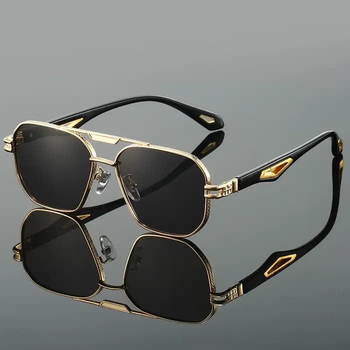 KAMMPT Vintage carré lunettes de soleil hommes nouveau classique Double pont dégradé nuances à la mo