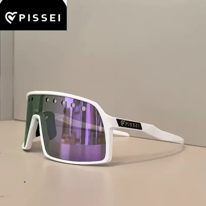 PISSEI 9406A lunettes de cyclisme lunettes de soleil à revêtement coloré hommes TR90 Anti-UV400 lune