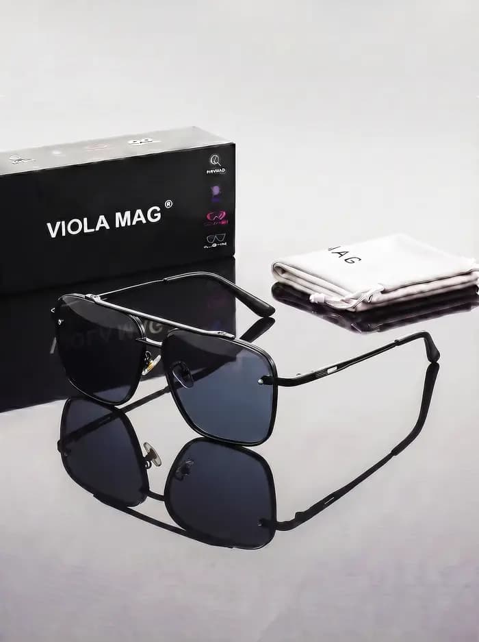 Lunettes de soleil aviateur VIOLA MAG de luxe rétro à double pont, lunettes de pilote haut de gamme,