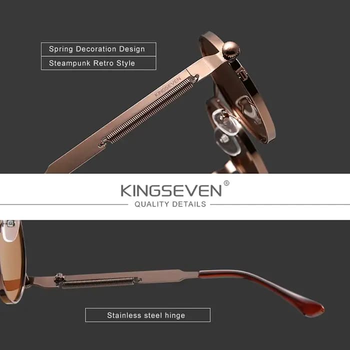 Lunettes de soleil rétro KINGSEVEN, style steampunk, polarisées UV400, pour hommes et femmes, montur