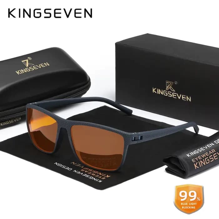 KINGSEVEN-Lunettes anti-rayons bleus pour hommes et femmes, verres transparents, lunettes décorative