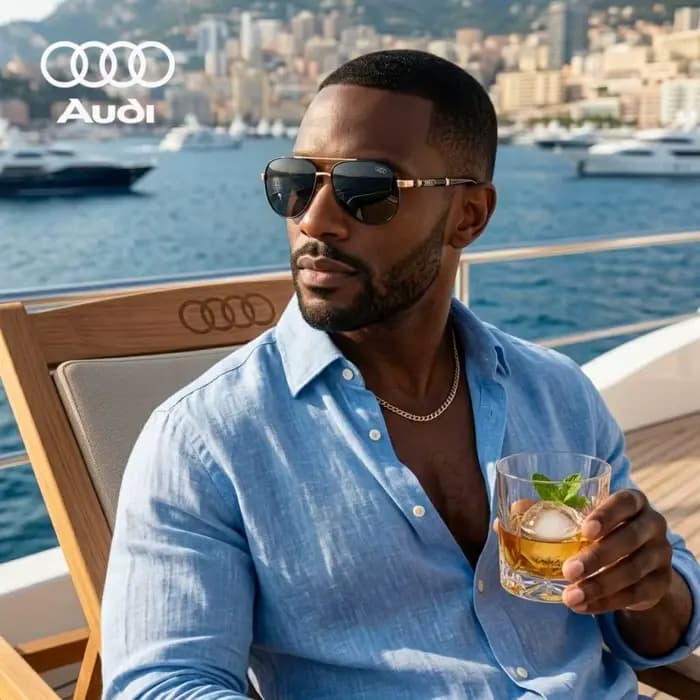 Lunettes de soleil polarisées AUDI avec boîte d'origine, lunettes de soleil de luxe pour hommes, lun