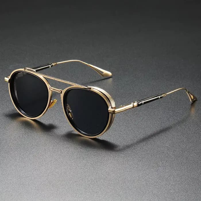 Lunettes De soleil exquises hommes 2025 nouvelle marque concepteur rond pilote Punk lunettes De sole