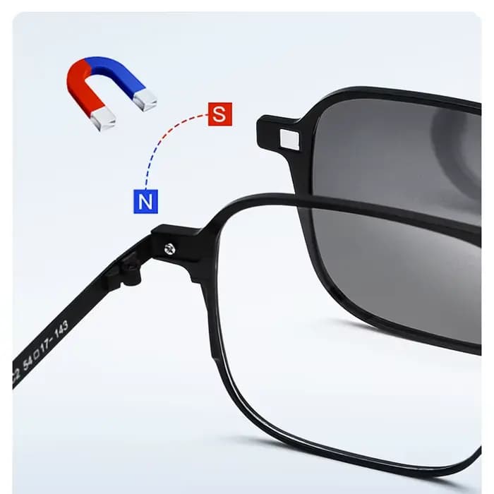 YIMARUILI pilote polarisé pince magnétique sur lunettes pur titane Double faisceau optique Prescript