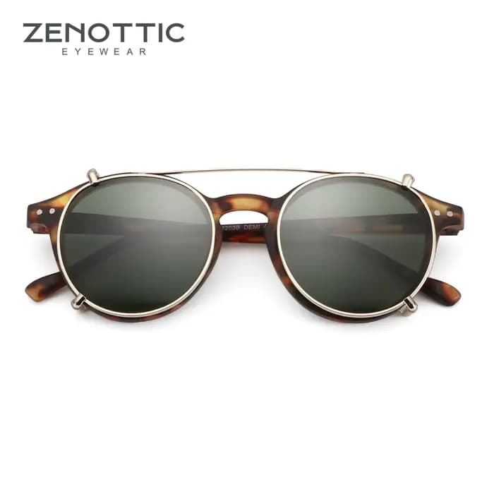 ZENOTTIC Style rétro pince sur lunettes de soleil pour hommes femmes cercle Anti lumière bleue lunet