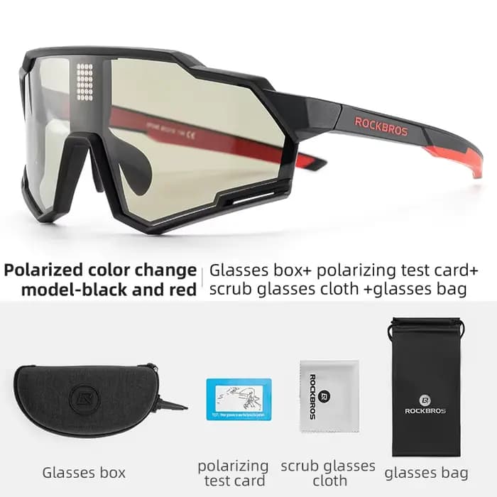 ROCKBROS – lunettes de vélo photochromiques intelligentes à cristaux liquides, polarisées, décolorat