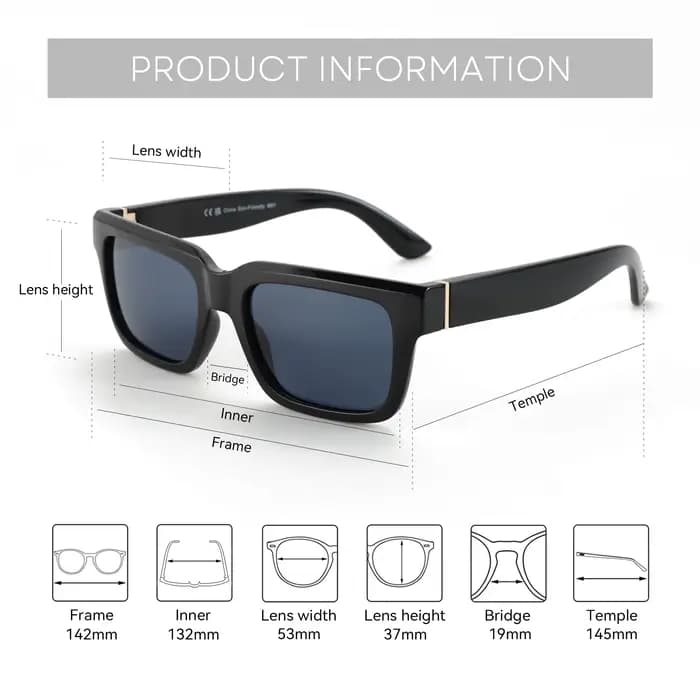 ZENOTTIC 2026 Nouvelles lunettes de soleil polarisées carrées tendance pour femmes et hommes, protec