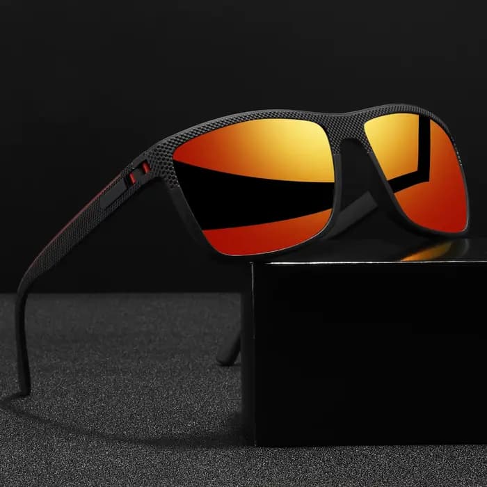 Lunettes de soleil polarisées carrées de qualité supérieure – Conception de charnière à ressort, aju