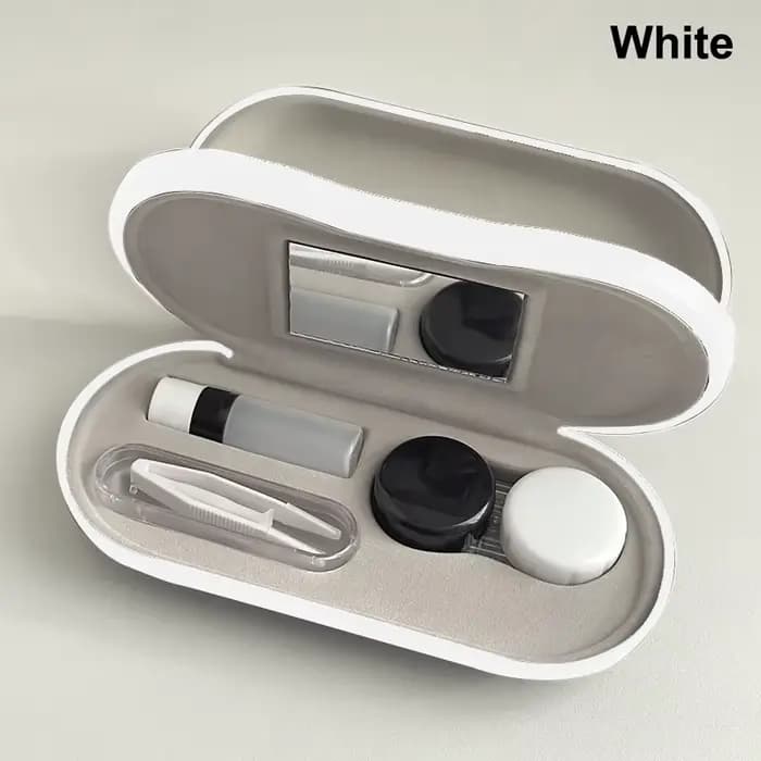 Boîte à lunettes double couche 2 en 1 pour hommes et femmes, étui à lentilles de contact, étui à lun