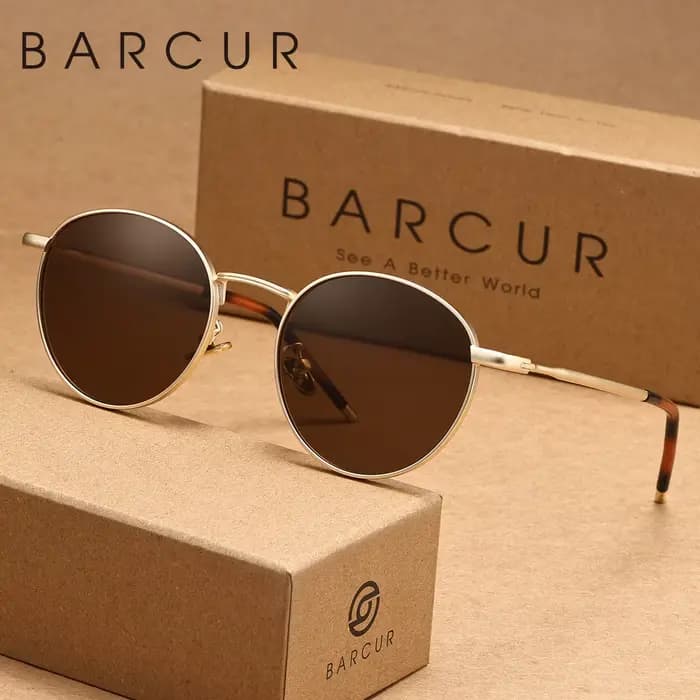 Lunettes de soleil polarisées BARCUR, fabriquées en acier inoxydable, lunettes de soleil légères pou