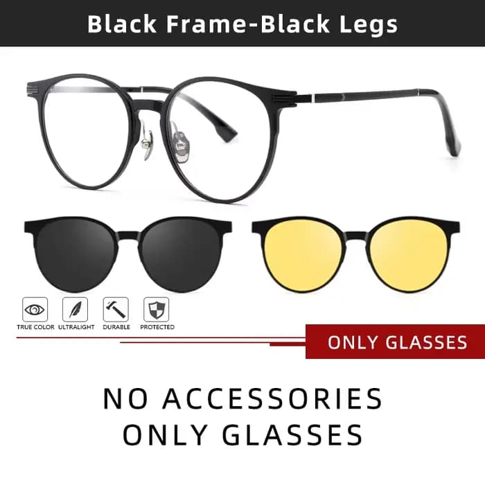 CLLOIO-Lunettes de soleil polarisées à clip magnétique pour hommes et femmes, monture TR90 classique