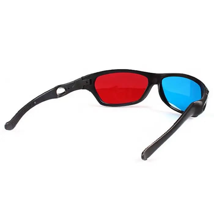 【Lunettes 3D avec monture rouge, bleue et noire pour films, séries télévisées, DVD et jeux en anagly