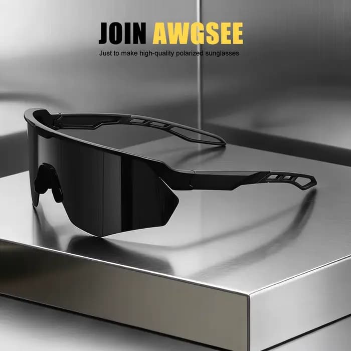 Lunettes de soleil de vélo polarisées à demi-monture – coupe-vent, légères, unisexes, adaptées au sk