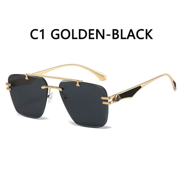 Lunettes de soleil carillon sans cadre avec protection UV pour femmes, verres dégradés à la mode, lu