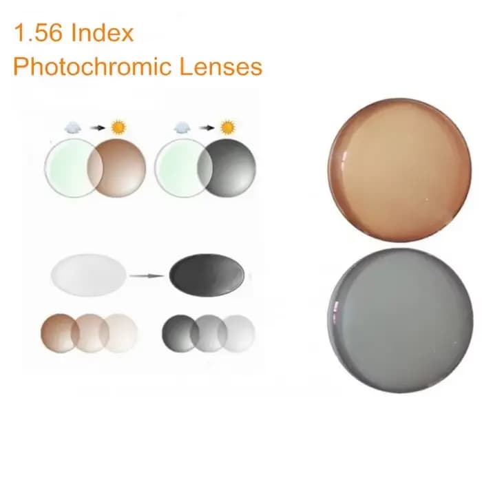 Lentilles photochromiques sur Prescription, indice 1.56, changement de lunettes caméléon Anti-ébloui