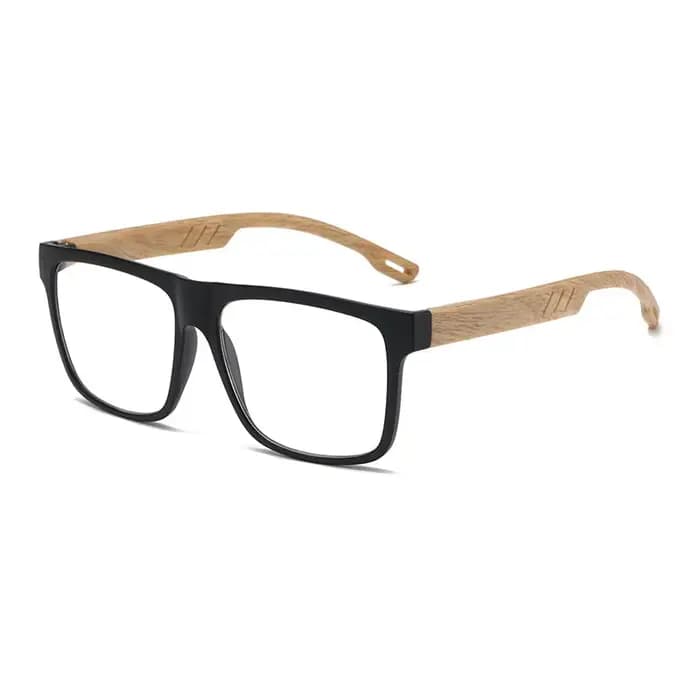 Montures de lunettes rétro carrées en acétate imitation bois pour hommes, verres de prescription cla