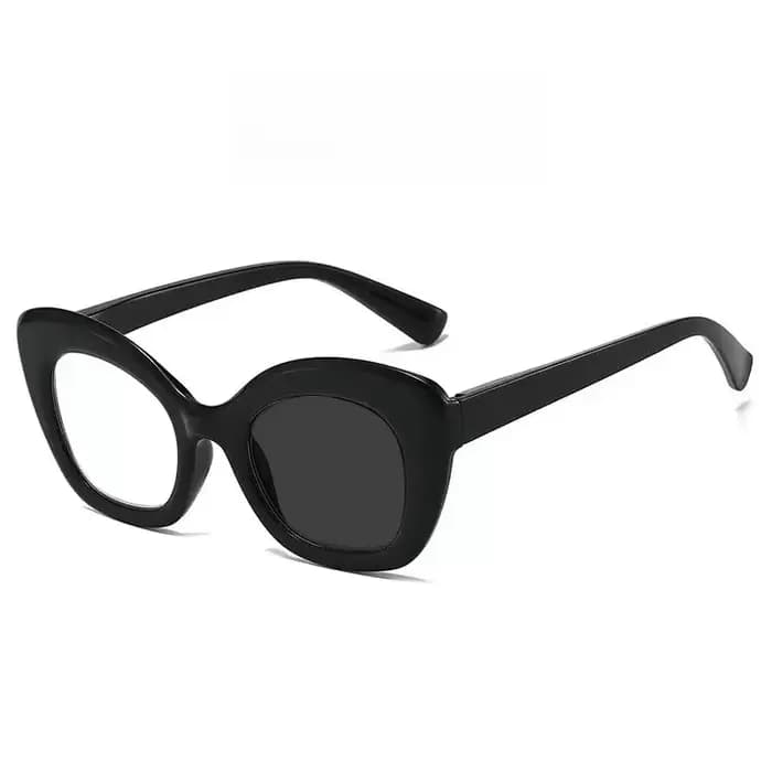 Lunettes photochromiques œil de chat à grande monture pour myopie, monture épaisse, haute définition