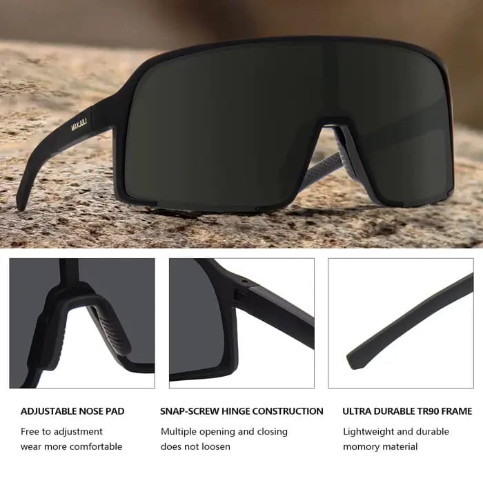 MAXJULI lunettes de soleil polarisées pour hommes femmes, coupe-vent Sports de plein air cyclisme co