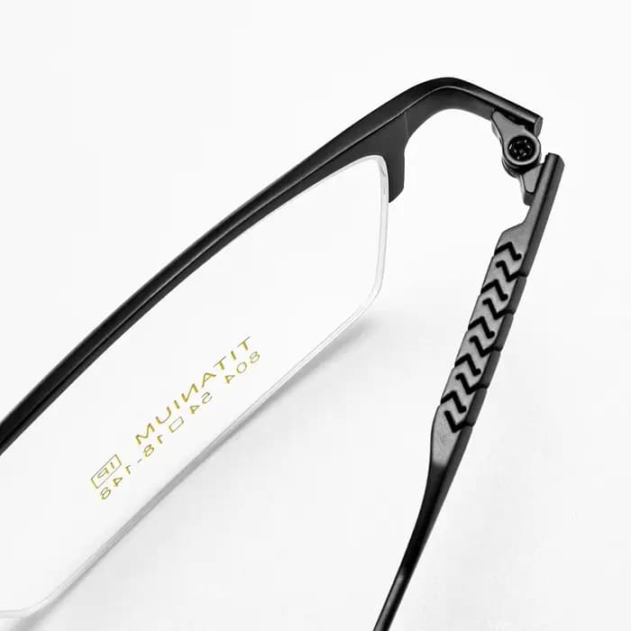 YIMARUILI-Lunettes optiques carrées ultra-légères pour hommes, demi-monture, titane pur, rétro, affa