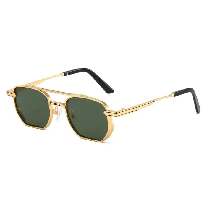 Lunettes de soleil carrées Steampunk pour hommes, montures métalliques de styliste, lunettes Punk d'