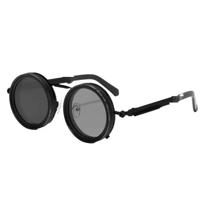 Lunettes de soleil de pêche à monture ronde, protection anti-UV, verres à gradation réglable manuell