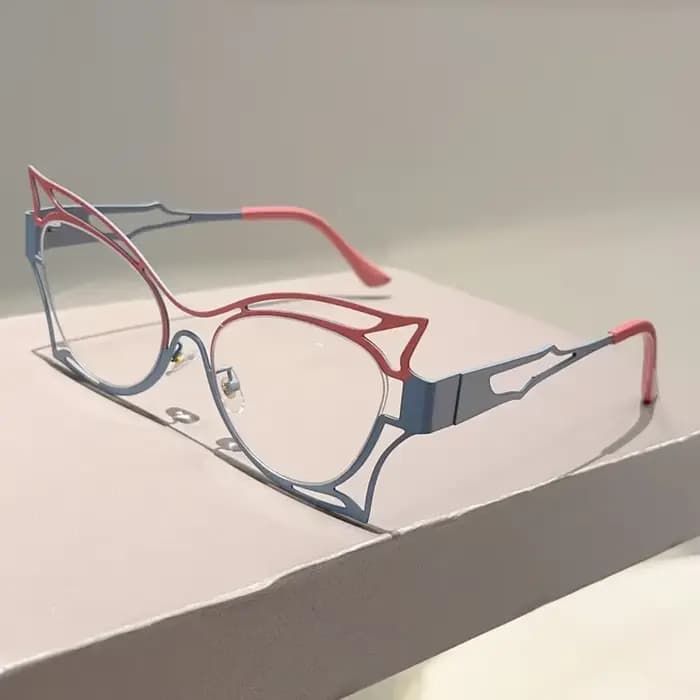 KAMMPT lunettes en forme de papillon femmes mode jante creuse blocage de la lumière bleue montures o