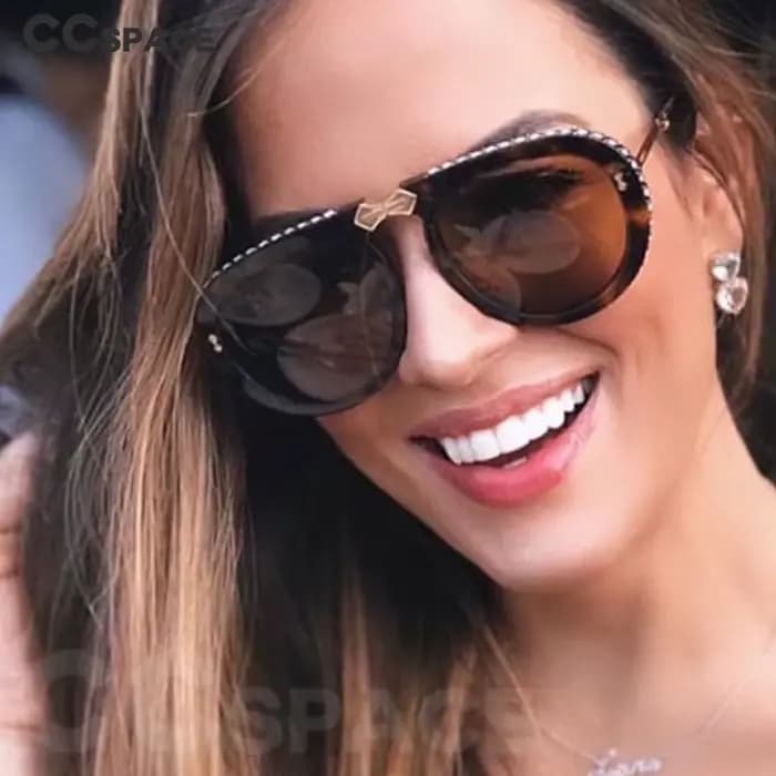 Lunettes de soleil rétro pliables en diamant pour hommes et femmes, nuances de mode UV400 Vintage, 4