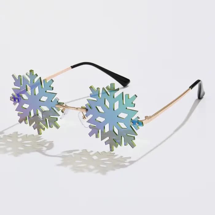 Lunettes Anti-lumière sans bords pour femmes, flocon de neige, mode randonnée, blanc clair, Punk, Vi