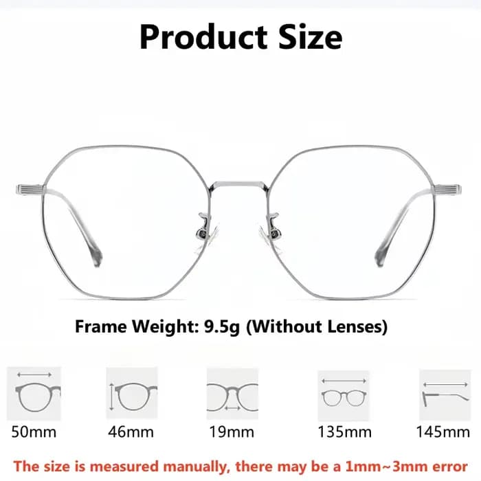YIMARUILI rétro lunettes polygonales hommes et femmes ultra-léger mode titane petite monture de lune