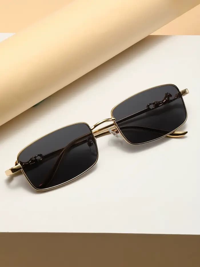 Lunettes rectangulaires européennes Vintage sans cadre, à la mode, avec extrémités de branches décor