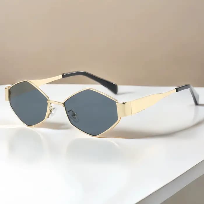 Lunettes de soleil hexagonales pour femmes et hommes, Design de marque de luxe, polygone Unique, Vin