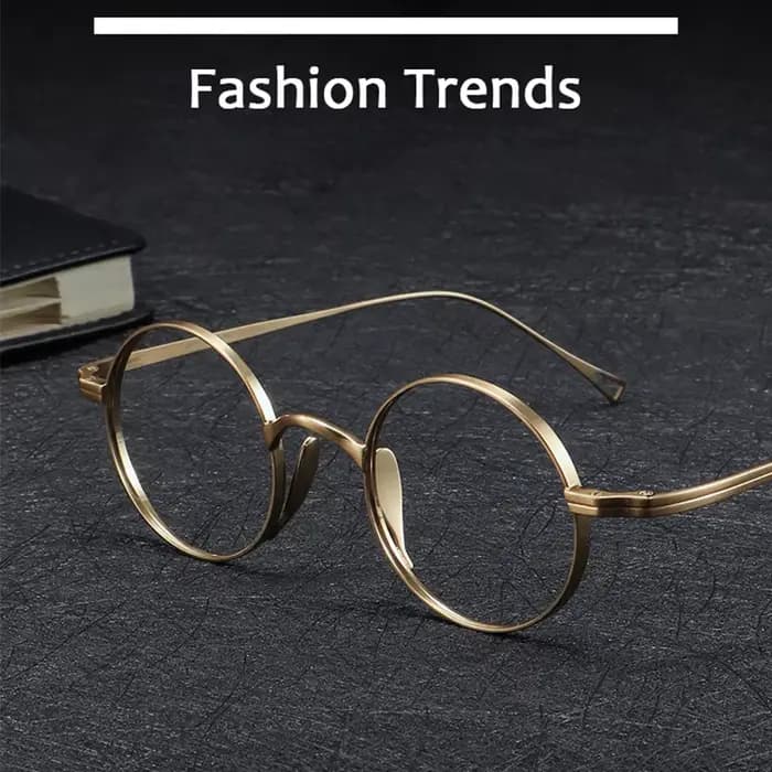Style japonais fait à la main rétro ovale rond lunettes cadre hommes pur titane lunettes de luxe ble