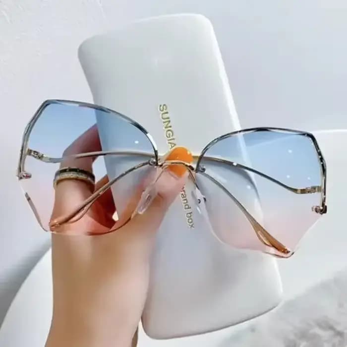 Lunettes de soleil rondes irrégulières pour femmes, lunettes de soleil dégradées, lunettes de soleil