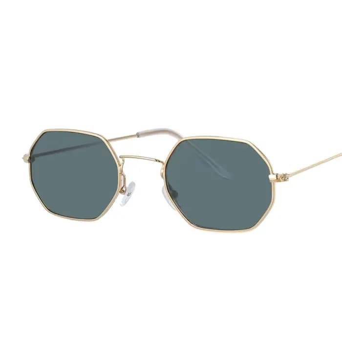Hexagone jaune lunettes de soleil femme rétro marque concepteur classique lunettes de soleil pour fe