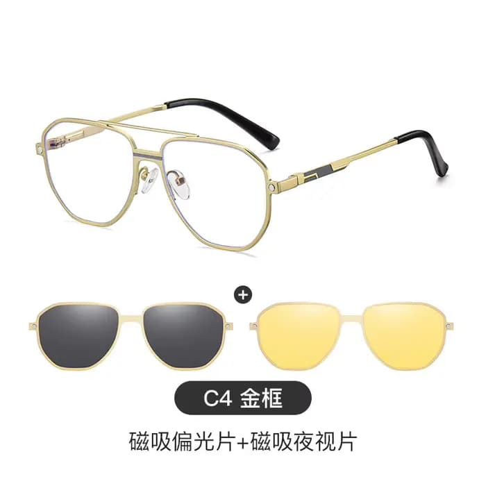 Ceofy hommes femmes mode lunettes cadre rétro polarisé Vision nocturne soleil pince aimant optique l
