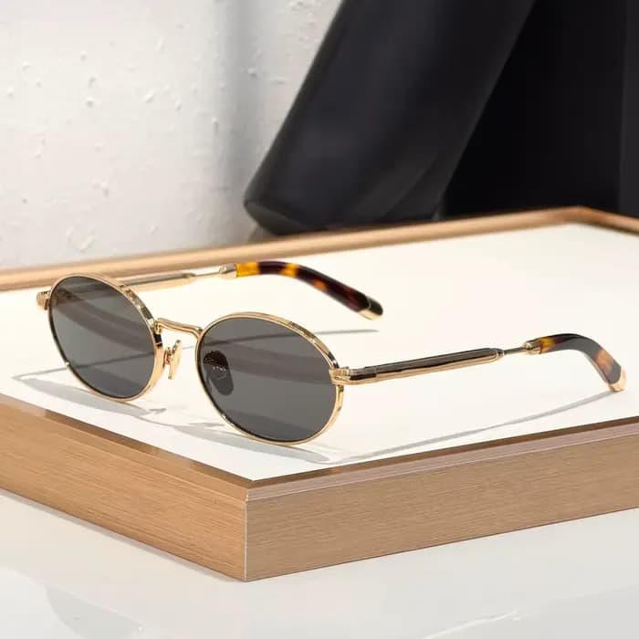 Lunettes de soleil ovales petites en alliage Boulevard I, en acétate, design tendance allemand, prot