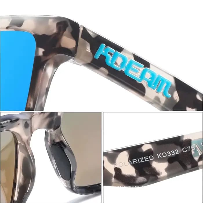 KDEAM-Lunettes de soleil polarisées pour hommes, étui à fermeture éclair, activités de plein air l'i