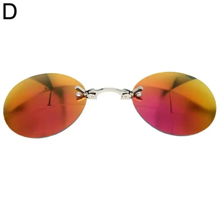 Lunettes de soleil rondes à Clip pour hommes, 4 couleurs, sans bords, Matrix Morpheus, Mini lunettes