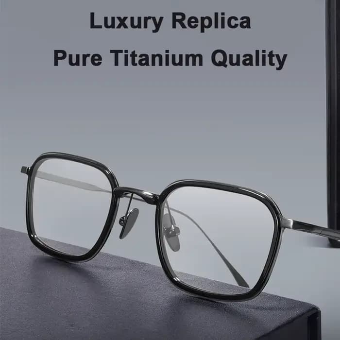 Réplique de marque de luxe japonaise en titane pur + anneau en acétate, monture de lunettes d'affair