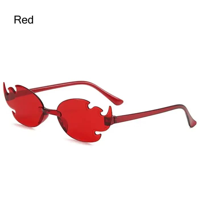 Lunettes de soleil flamme de feu colorées pour femmes et hommes, lunettes de soleil en forme de flam