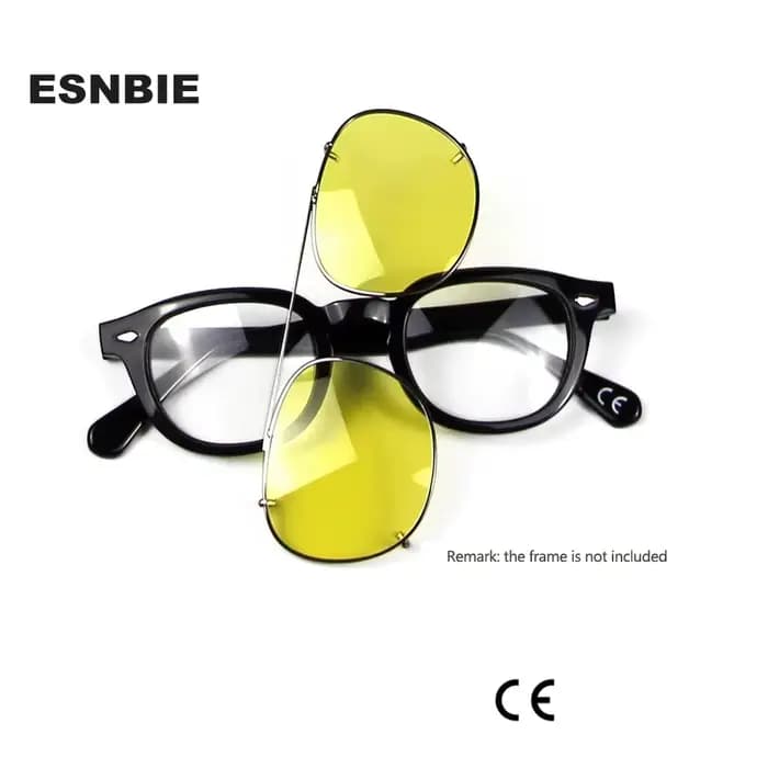 Depp Style rond Clip sur lunettes de soleil lentille bleu rose jaune vert lunettes de soleil polaris