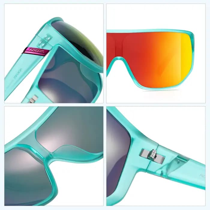 KDEAM-Lunettes de soleil de cyclisme pour hommes, lunettes de sport polarisées, lunettes grand angle