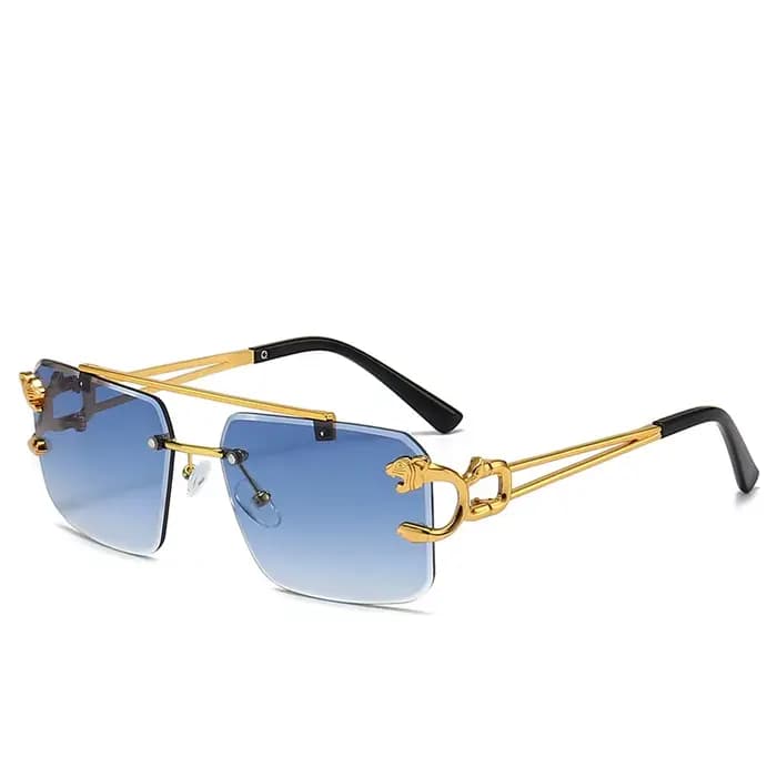 Lunettes de soleil carrées de luxe pour homme et femme, de marque, design vintage, sans monture, mod